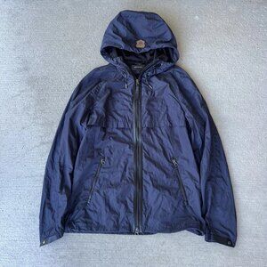 Mackage Men’s Hooded Lightweight Nylon Zip Jacket Navy Blue Size 38 M